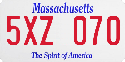 MA license plate 5XZ070
