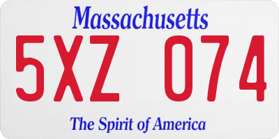 MA license plate 5XZ074