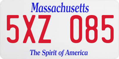 MA license plate 5XZ085