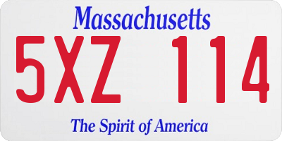 MA license plate 5XZ114