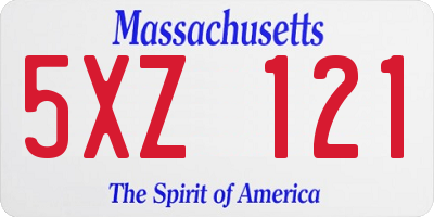 MA license plate 5XZ121