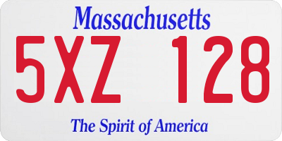 MA license plate 5XZ128