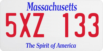 MA license plate 5XZ133