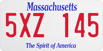 MA license plate 5XZ145
