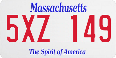 MA license plate 5XZ149