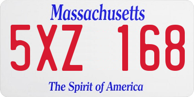 MA license plate 5XZ168