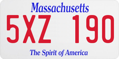 MA license plate 5XZ190