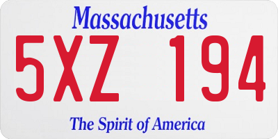 MA license plate 5XZ194