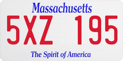 MA license plate 5XZ195