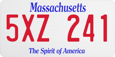 MA license plate 5XZ241