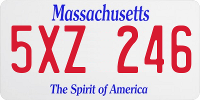 MA license plate 5XZ246