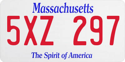 MA license plate 5XZ297