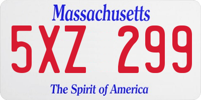 MA license plate 5XZ299