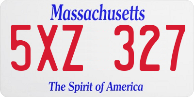 MA license plate 5XZ327