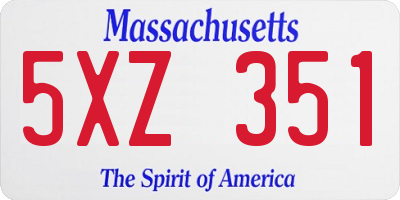 MA license plate 5XZ351