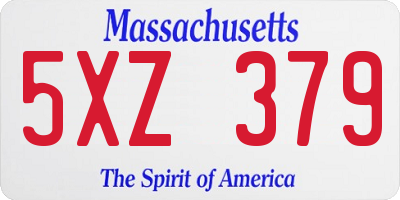MA license plate 5XZ379