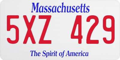 MA license plate 5XZ429