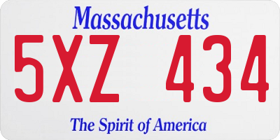 MA license plate 5XZ434