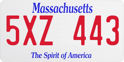 MA license plate 5XZ443