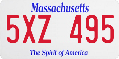 MA license plate 5XZ495