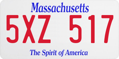 MA license plate 5XZ517