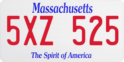MA license plate 5XZ525