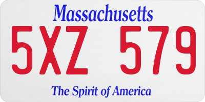 MA license plate 5XZ579
