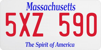 MA license plate 5XZ590