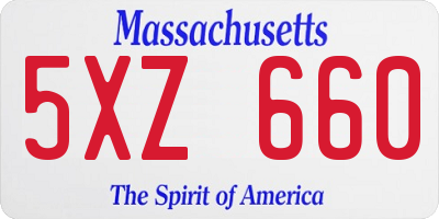 MA license plate 5XZ660