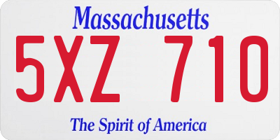 MA license plate 5XZ710