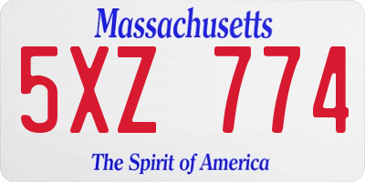 MA license plate 5XZ774