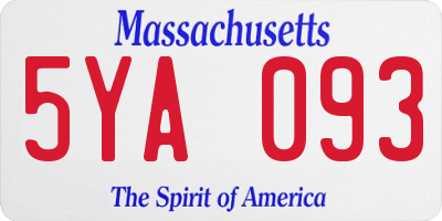 MA license plate 5YA093