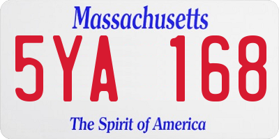 MA license plate 5YA168