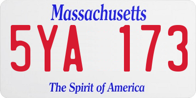 MA license plate 5YA173