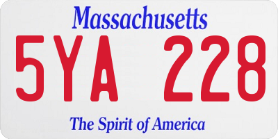MA license plate 5YA228