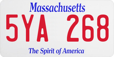MA license plate 5YA268