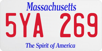 MA license plate 5YA269