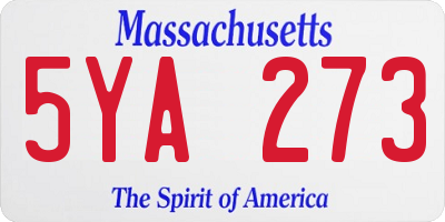 MA license plate 5YA273