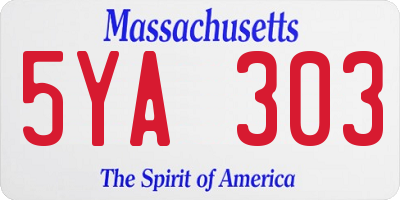 MA license plate 5YA303