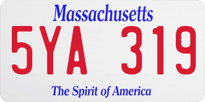 MA license plate 5YA319