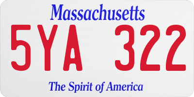 MA license plate 5YA322