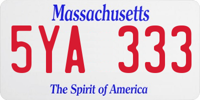 MA license plate 5YA333