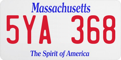 MA license plate 5YA368
