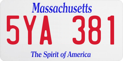 MA license plate 5YA381