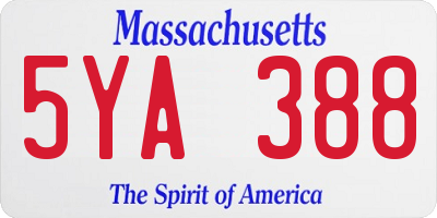 MA license plate 5YA388