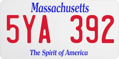 MA license plate 5YA392