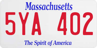 MA license plate 5YA402
