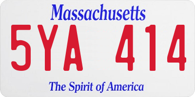 MA license plate 5YA414
