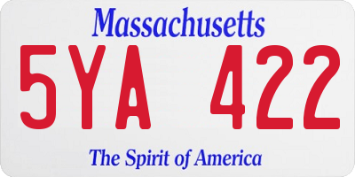 MA license plate 5YA422