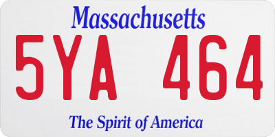 MA license plate 5YA464